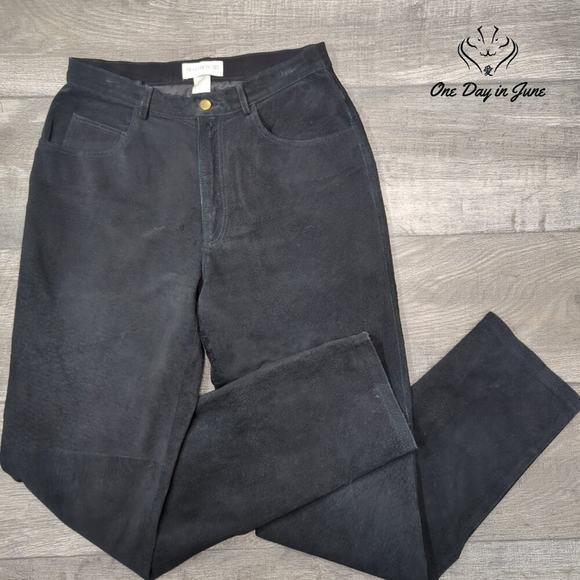 Hugo Buscati Suede Leather Pants Size 8 - Picture 1 of 6
